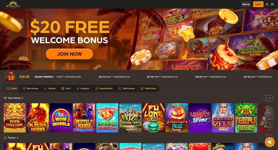 Captura de Sun Palace Casino